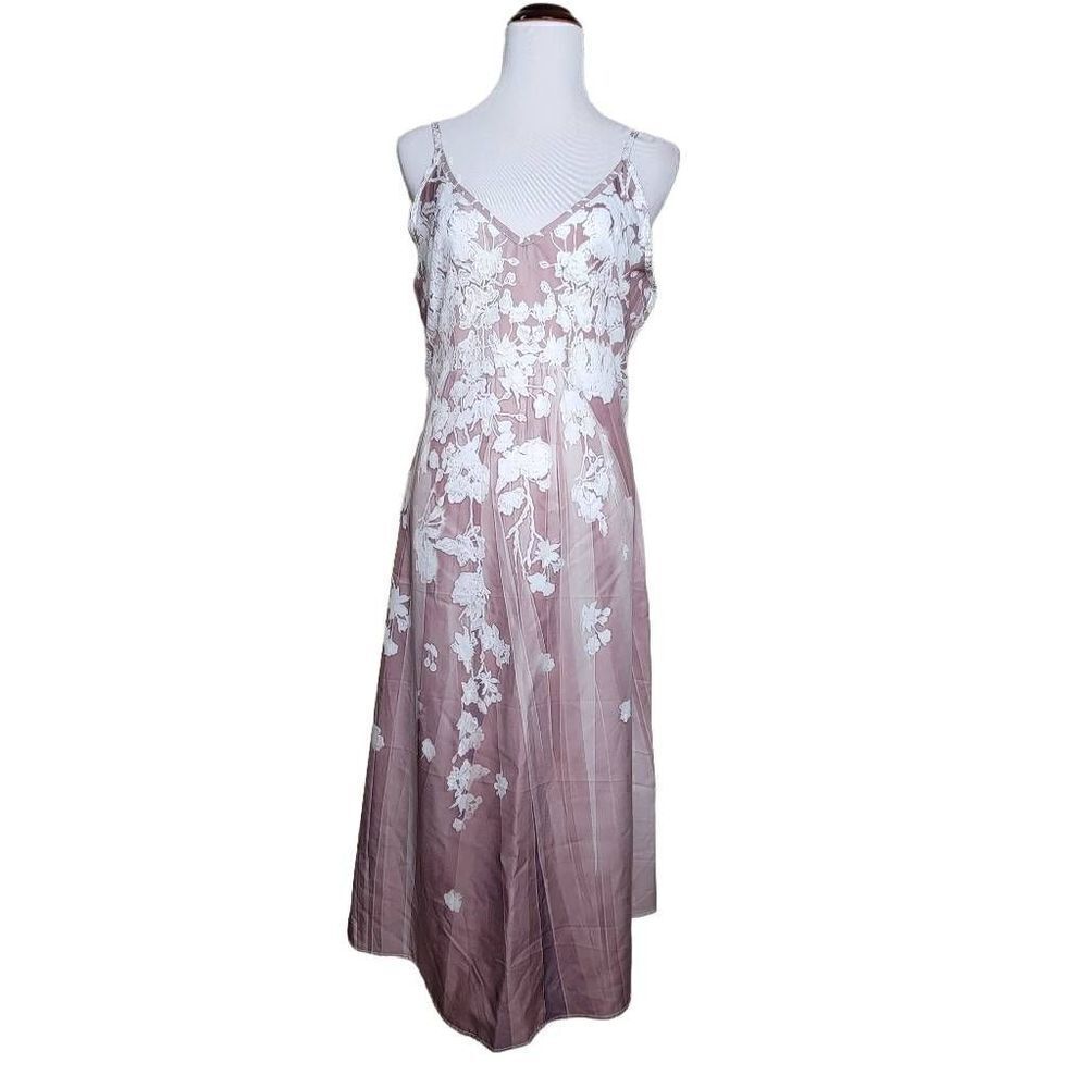 Floral Midi Dress With Duster 2 Piece Set Pink Purple Medium